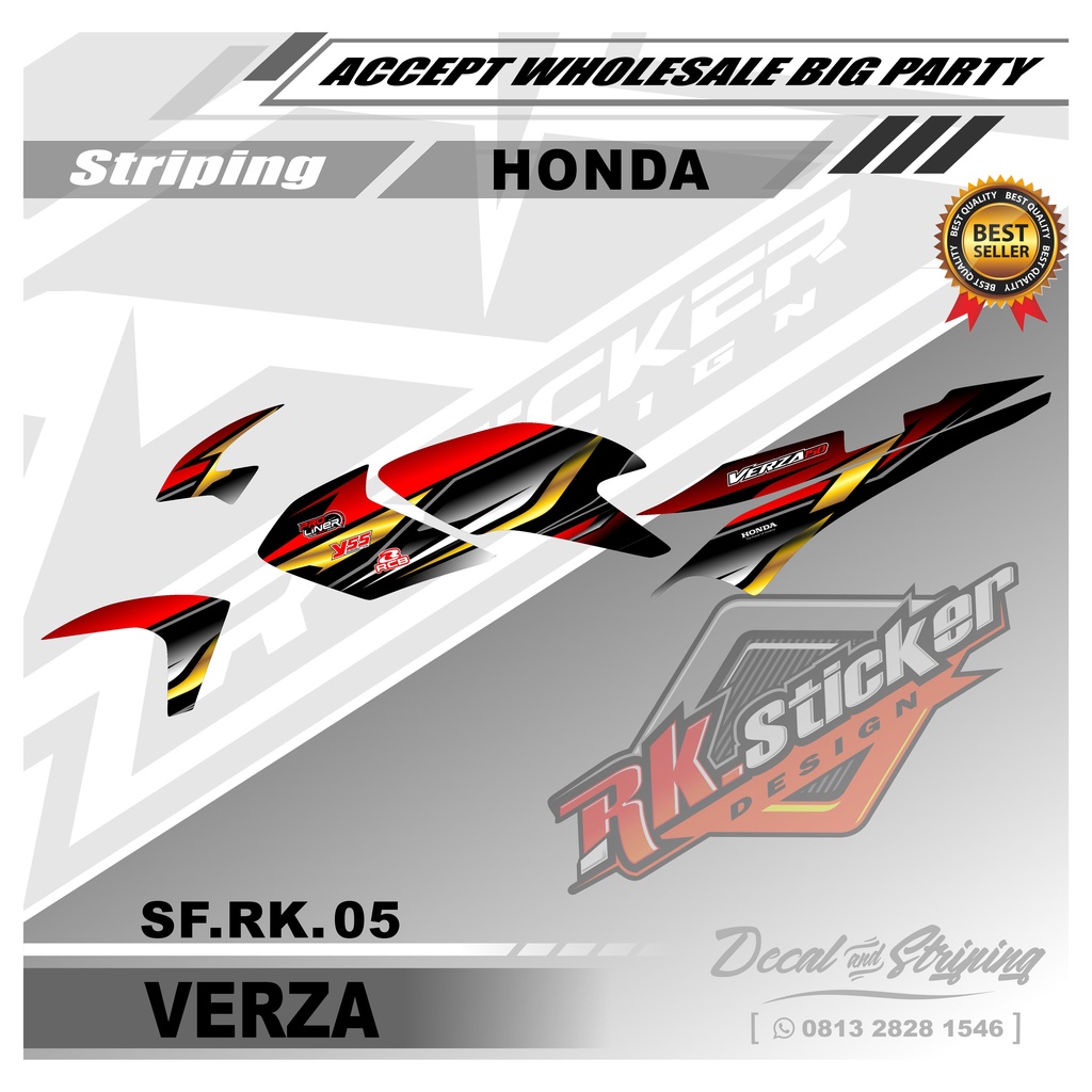 Stiker Motor VERZA Sticker Striping Variasi Motor VERZA Desain Racing Rk-05