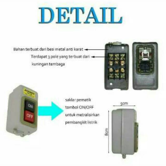 Power Push Button 30A BS230 3,7KW 500V 3P