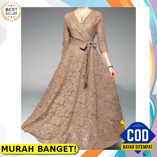 Dress Wanita Casual Dress Korea Party Dres Import Murah Terbaru Kekinian Polos Hijau Baju Dress Jumb