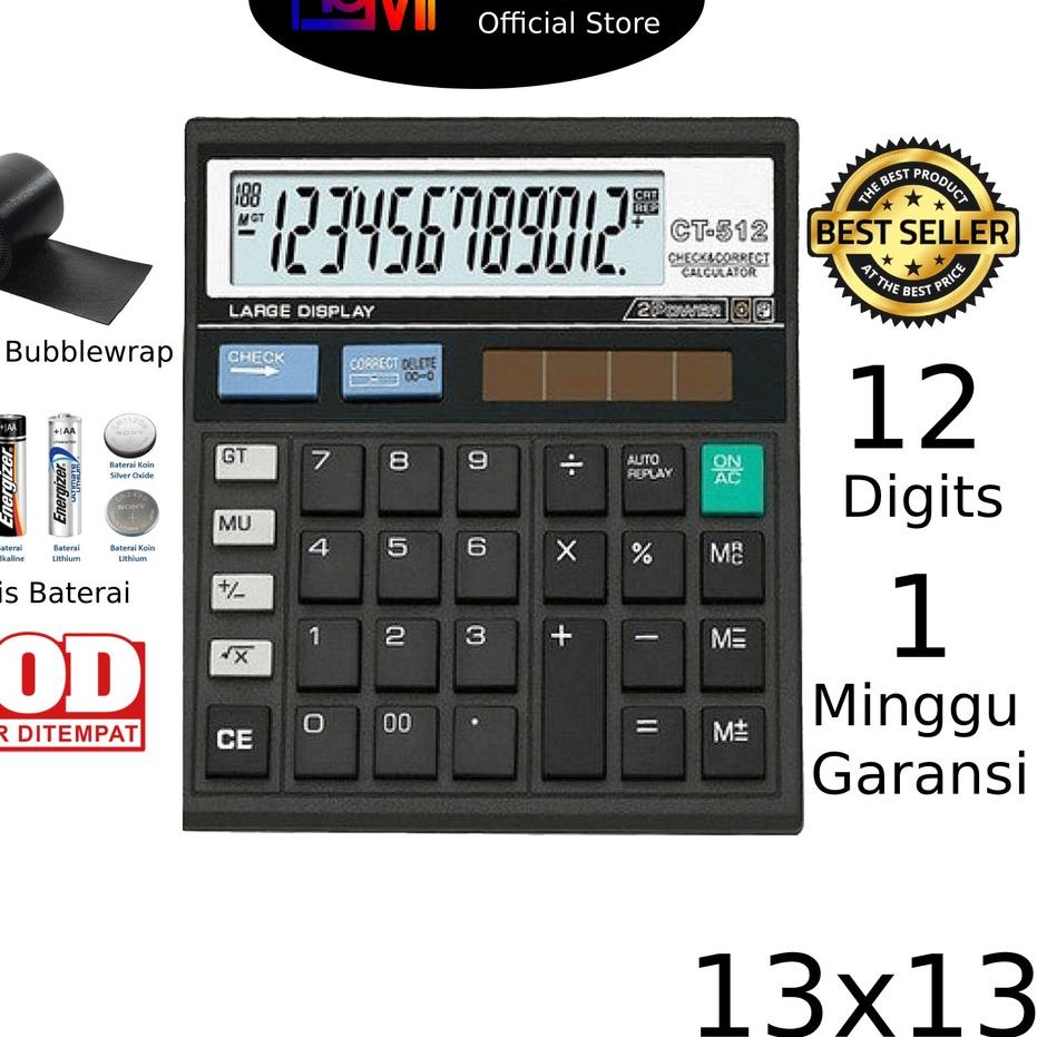 

Miliki Kalkulator CT 512 12 Digit - Calculator Check / Kakulator Dagang Besar CT 512 ✔