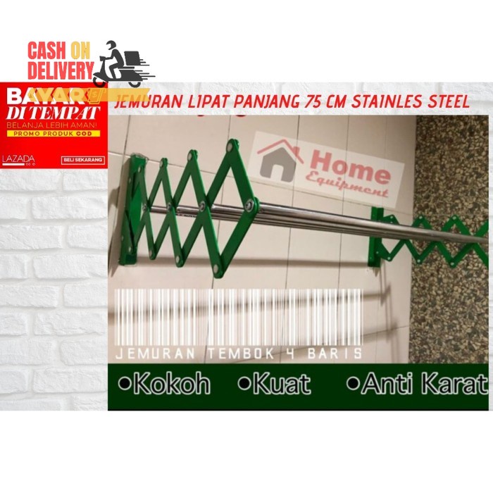 COD Jemuran Dinding STAINLESS STEEL 75 CM / Jemuran Baju Lipat , STAINLES