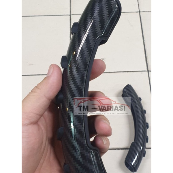 4D Cover Sarung Pelindung Stir Mobil Hitam Carbon Anti Slip