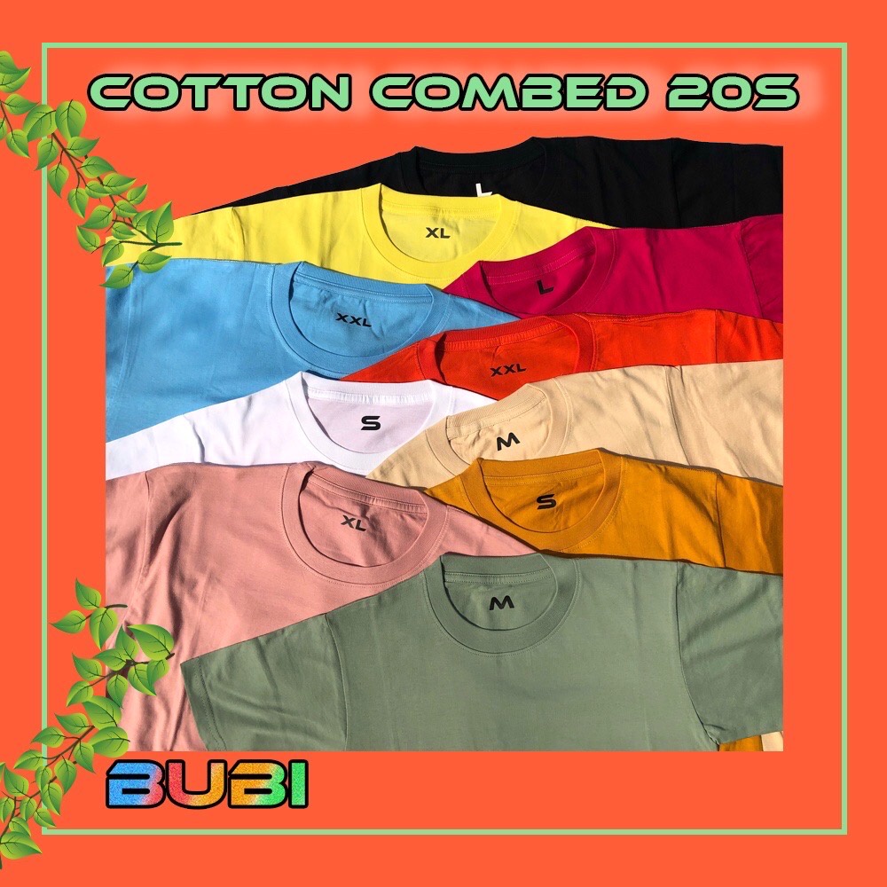 [BASIC SERIES] KAOS POLOS COTTON COMBED 20S | PENDEK PRIA WANITA KATUN 20S SHIRT S-XXL