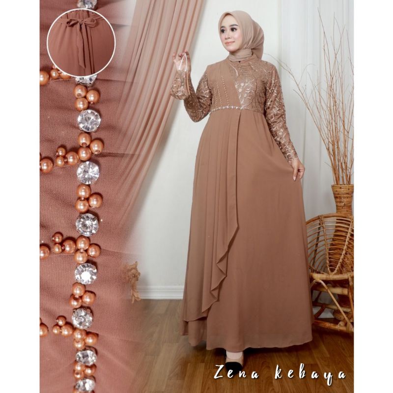 GAMIS PAYET MUTIARA GAMIS PESTA KONDANGAN GAMIS MUSLIM TILLE MIX CERUTY