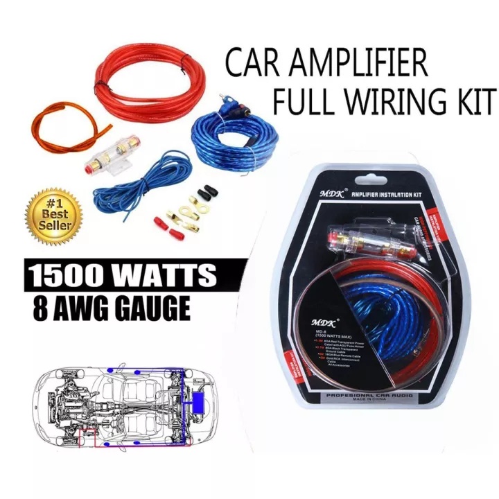 60 AMP Fuse Holder 8GA Kabel Listrik Subwoofer Speaker Audio Mobil Kawat Pengkabelan Kabel Amplifier Instalasi Kabel RCA Kabel Listrik Fuse Kit