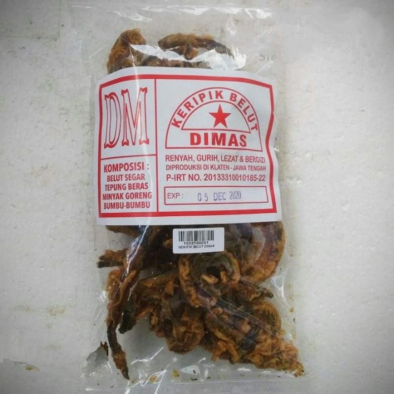 

keripik belut renyah gurih, netto 150 gram