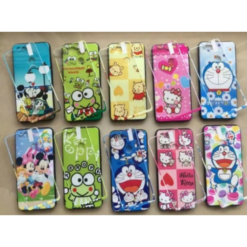 Case/Softcase/Silikon HP karakter + TG unik Realme C11 / C12 / C15 / C17