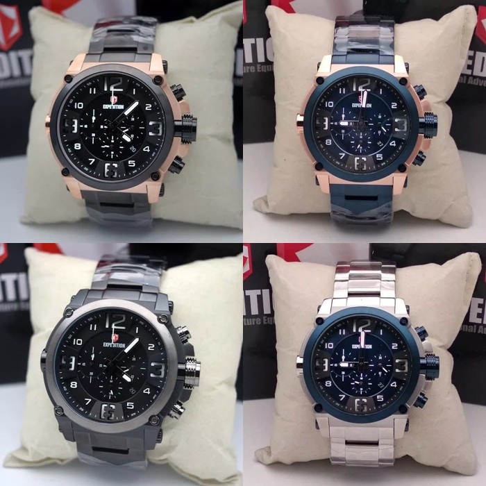 JAM TANGAN PRIA EXPEDITION E6605 ORIGINAL. ROSEGOLD BLACK BLUE SILVER