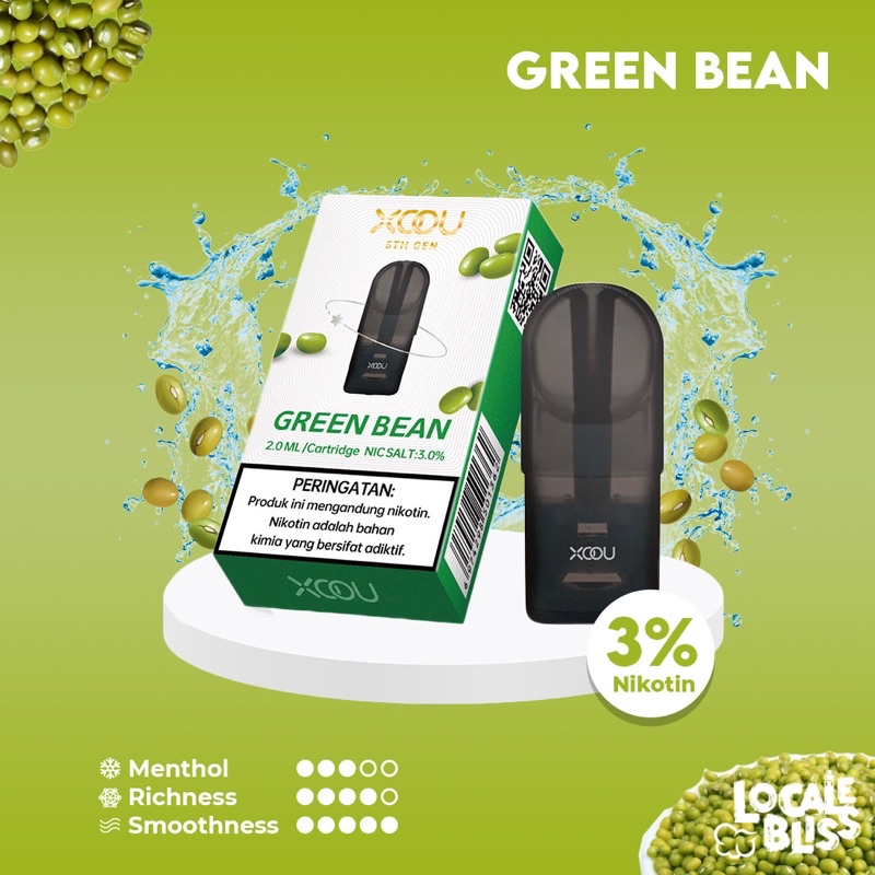 [RELX Infinity &amp; Essential ] XOOU Mint Flavour Catridge Pods Pro Green Bean