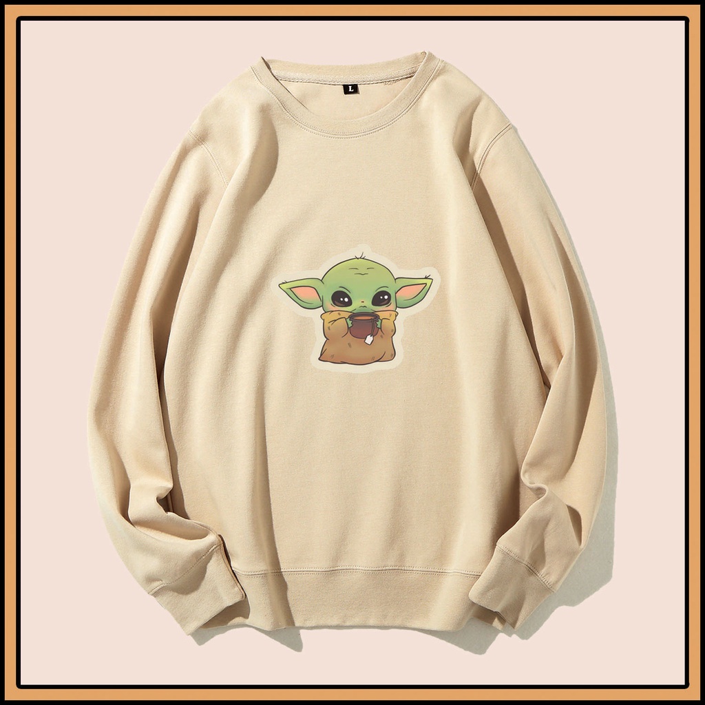 CALVIERO SHOP - BAJU SWEATER WANITA ATASAN BABY YODA  SWEATER DEWASA BRAND ANIME SWEATER HODDIE FASHION CITAYEM SCBD FASHION WEEK FASHION VIRAL TIKTOK
