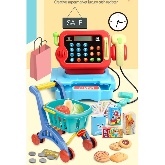 

Mainan Kasir Kalkulator Asli, Mainan Kasir Anak Dengan Mini Troli