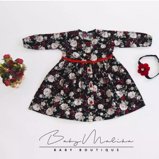 Baby Malika dress flower black