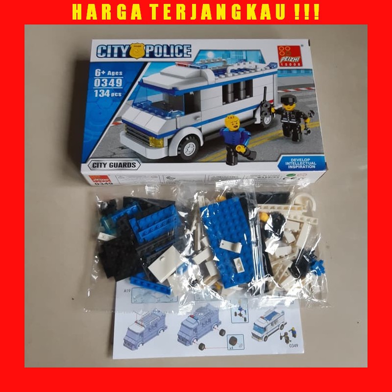 Lego Mobil Polisi City Police - Truk Car 134 Pcs Brick Block Peizhi