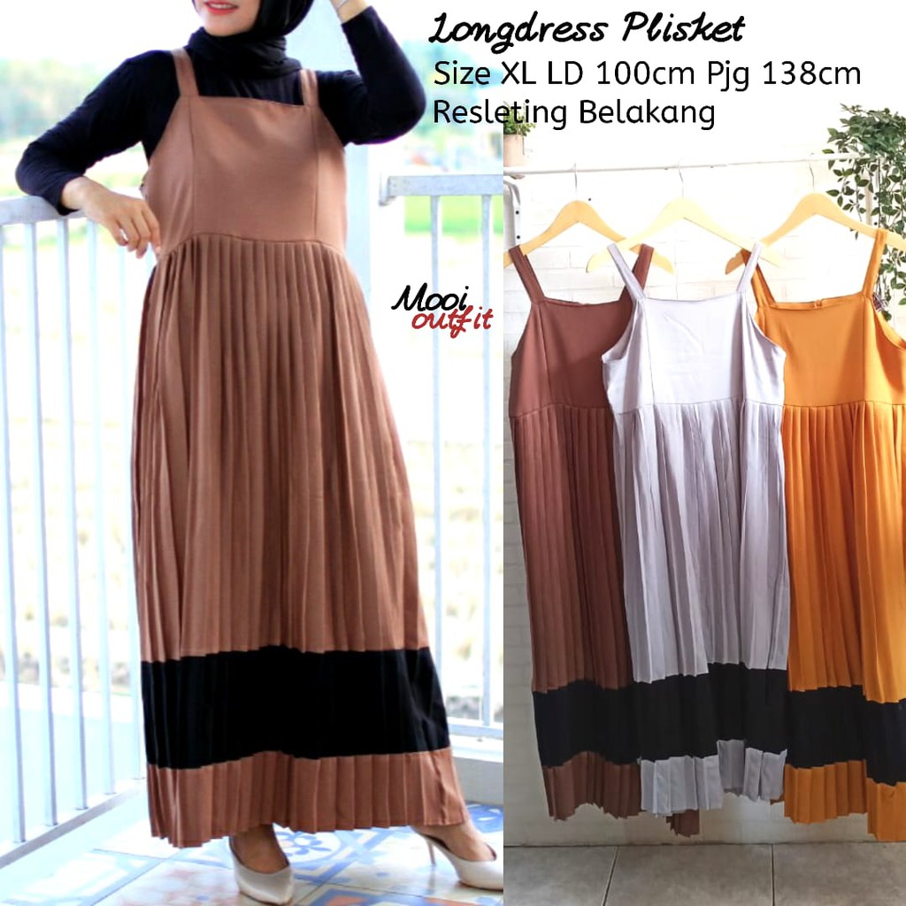 Sale! Long Dress Plisket Murah Maxi Plisket Gamis Plisket Longdress Plisket