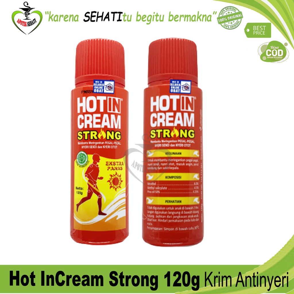 HOT IN CREAM STRONG BOTOL 120 GRAM KRIM NYERI OTOT DAN SENDI