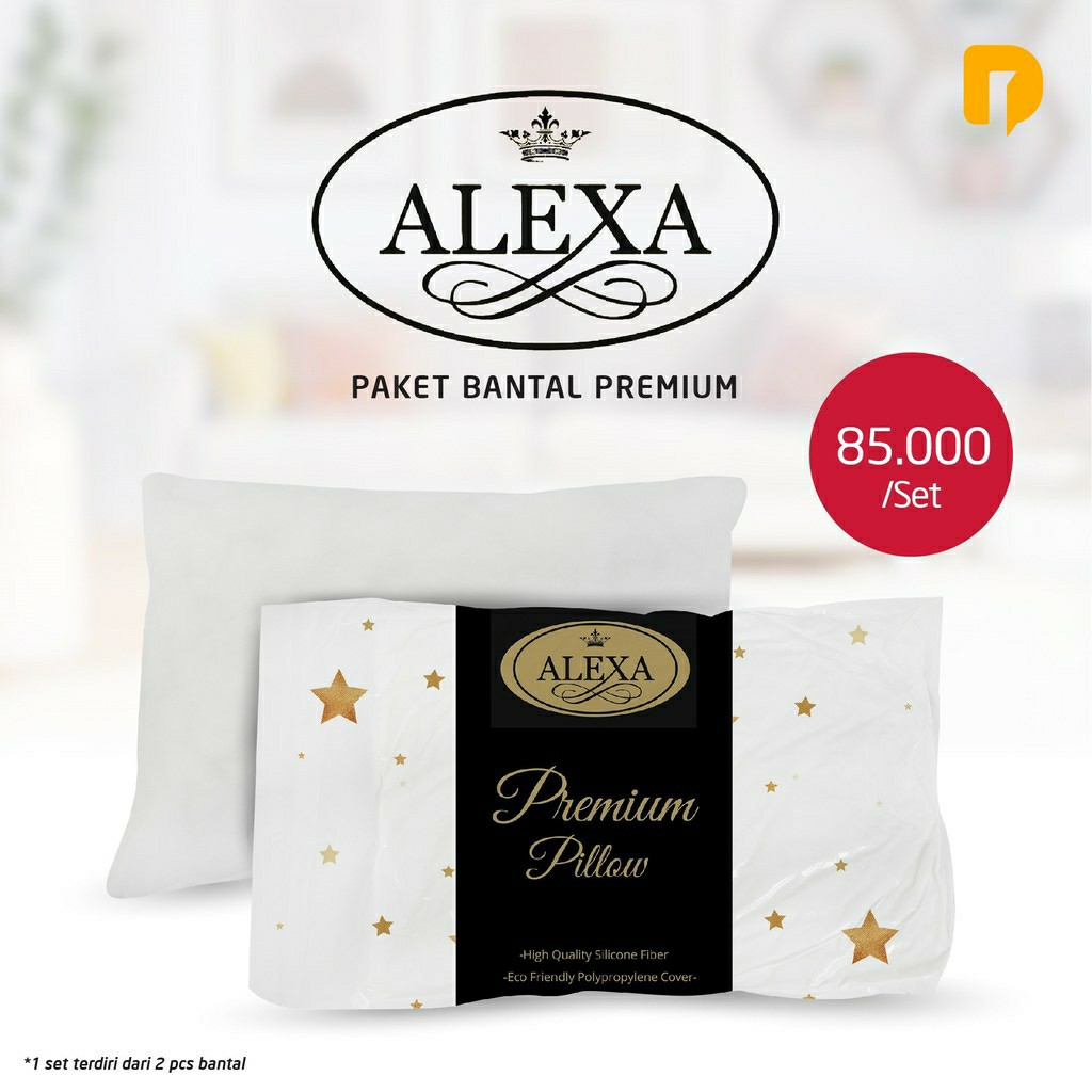 Paket Bantal Guling Alexa Premium 600 Gr | Pillow Premium Anti Bakteri