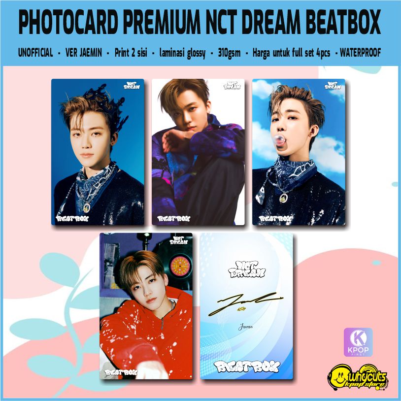 PHOTOCARD UNOFFICAL PREMIUM NCT DREAM BEAT BOX / FULL SET 7 PCS / PRINT 2 SISI LAMINASI SUPER GLOSSY