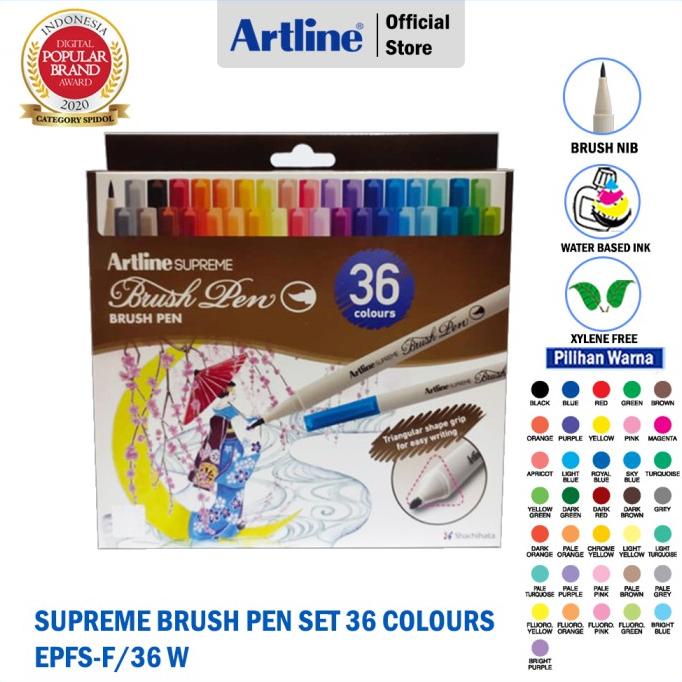 

(BISA COD) ARTLINE Spidol Supreme Brush Pen Set 36 Colours EPFS-F/36W BIG SALE Kode 888