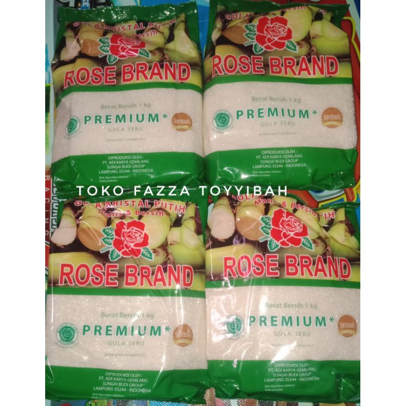 

ROSE BRAND gula pasir kemasan (Random hijau / Kuning 1 kg)