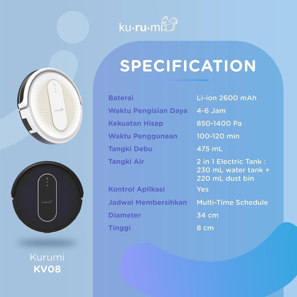 Kurumi KV 08 Robot Vacuum Cleaner