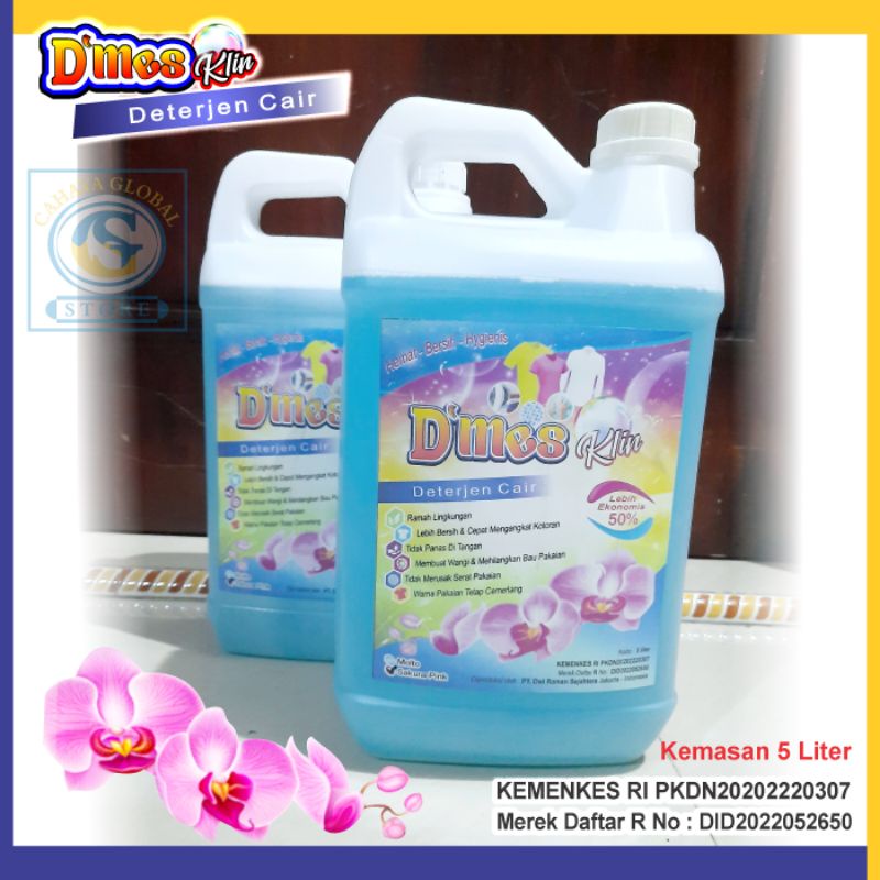 Deterjen Cair Laundry Ramah Lingkungan D'Mes Klin Kemasan 5 liter
