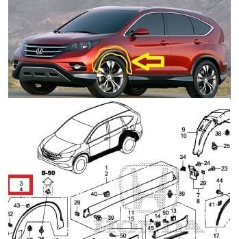 Over Fender Depan CRV 2014-2016, Crv Gen 4