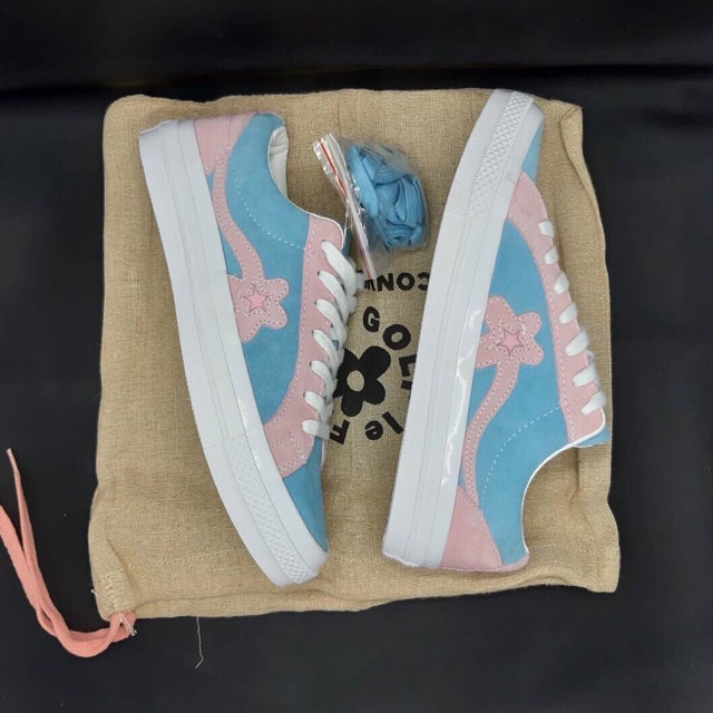 100% PK MIRROR 1:1 ORIGINAL CONVERSE ONE STAR OX TYLER THE CREATOR GOLF LE FLEUR LIGHT BLUEPINK BNIB
