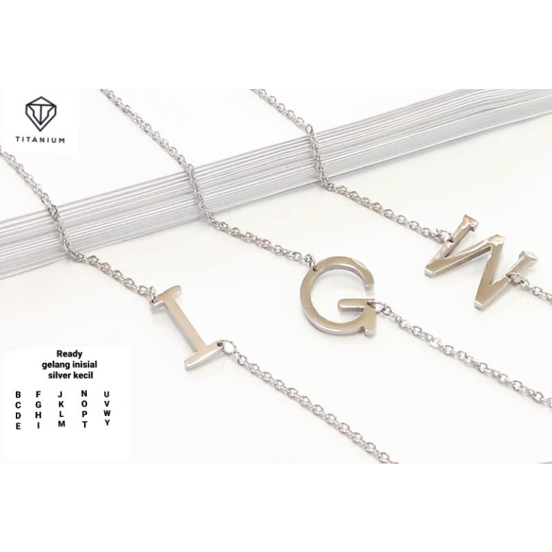 GELANG SILVER TITANIUM FASHION WANITA IMPOR ALPHABET