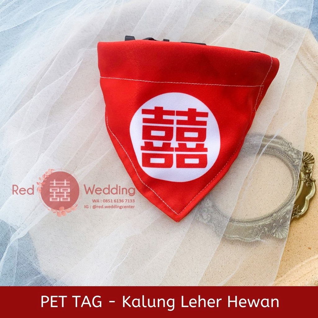 PET TAG Tali Kalung Leher Pet Acc Hewan Aksesoris Anabul Lucu Wedding Shuang Xi