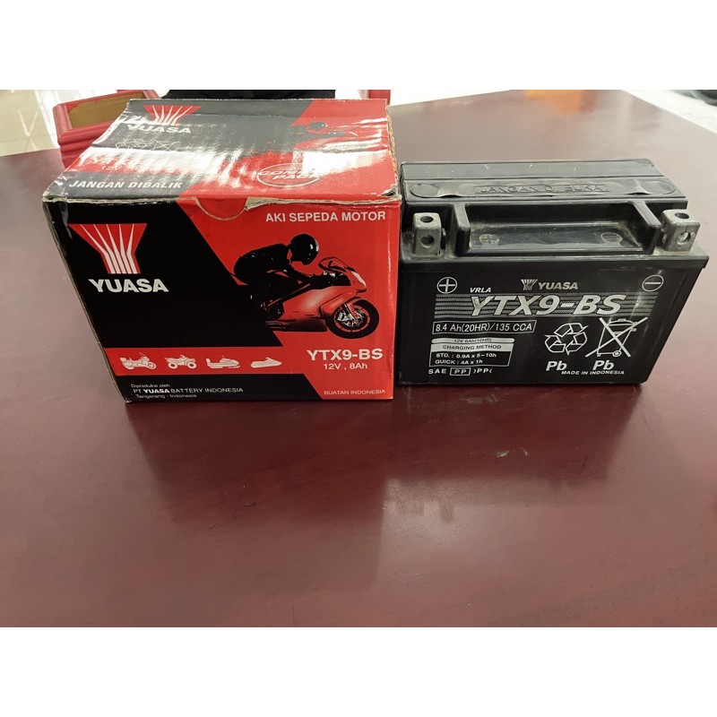 AKI BATERAI KERING YUASA YTX9-BS/YTX9BS 12V 8AH KAWASAKI NINJA 250