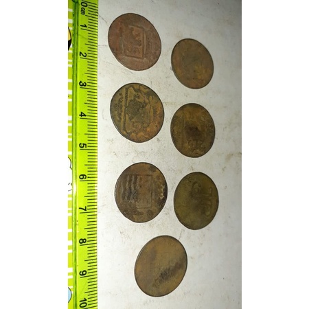 7 biji koin voc 1 duit temuan sungai