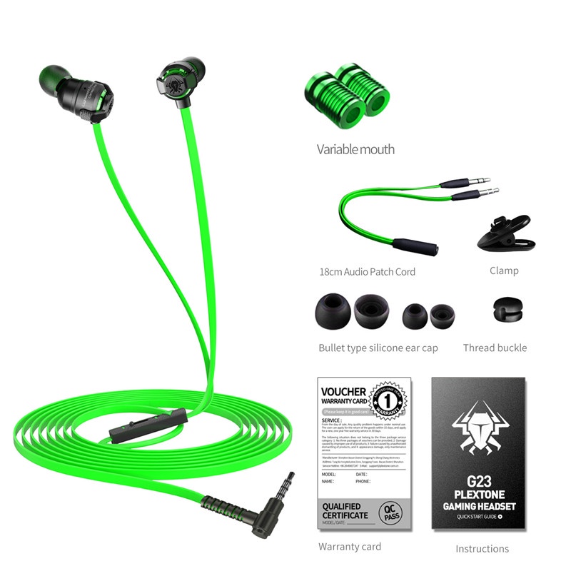 Plextone G23 Headset Gaming In Ear Dengan Kabel Jack 3.5mm + Mic Untuk Handphone / Komputer