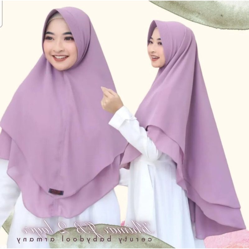 PROMO !! KHIMAR CERUTY 2 LAYER JUMBO POLOS ORIGINAL RIZKY COLECTION BEST SELLER || KHIMAR JUMBO POLOS TERMURAH || KHIMAR CERUTY 2 LAYER