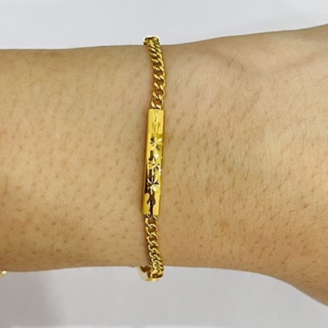 Gelang emas asli Kadar 16K / 700 model holo papan dua