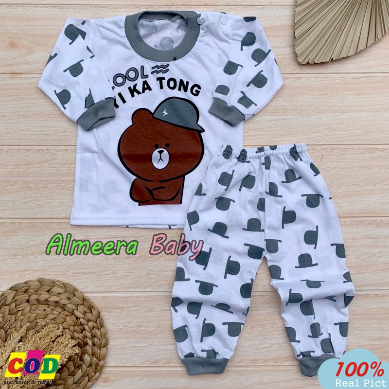 Setelan Baju Bayi Lengan Panjang Laki Perempuan Usia 3-12 Bulan Almeera Baby and Kids