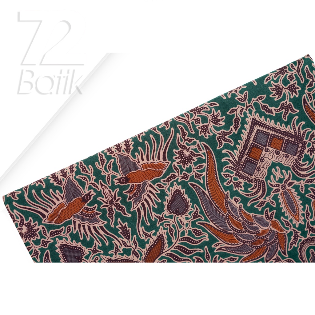 BAHAN BATIK PREMIUM Katun Motif Sayap Warna Hijau 722151 Cap 72 Jarik Jarit Samping Kebat Panjang Batik Katun Modern Premium Bahan Seragam Batik Pernikahan Kantor Keluarga Murah Kamen Jadi Batik Bali Lembaran