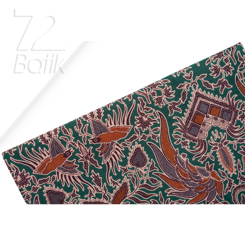 BAHAN BATIK PREMIUM Katun Motif Sayap Warna Hijau 722131 Cap 72 Jarik Jarit Samping Kebat Panjang Batik Katun Modern Premium Bahan Seragam Batik Pernikahan Kantor Keluarga Murah Kamen Jadi Batik Bali Lembaran