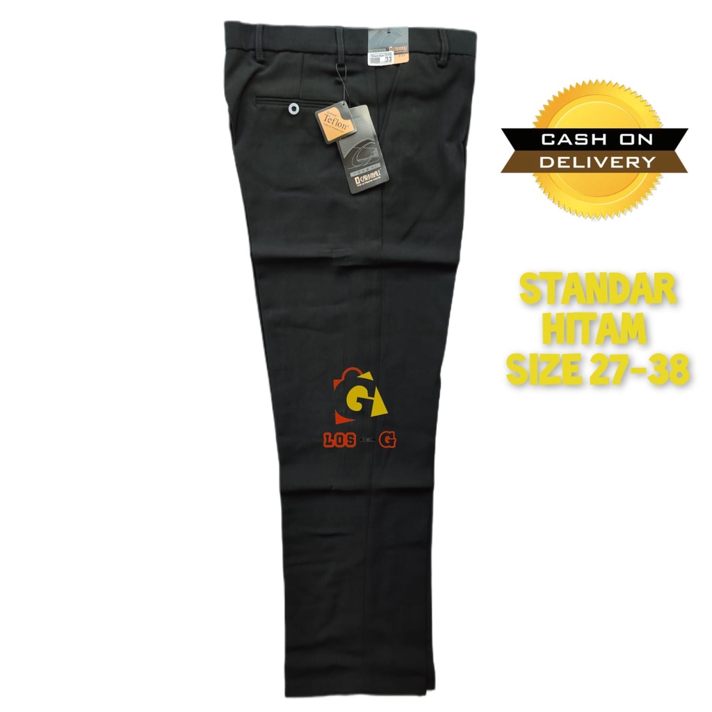 Celana Bahan Formal Pria Hitam Cardinal Standar