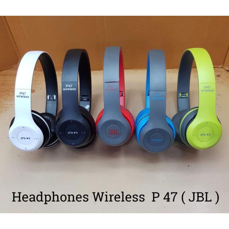 Headphone Wireless P47 / Handsfree bluetooth P47 / Earphone Wireless Extra Bass / Headset bando