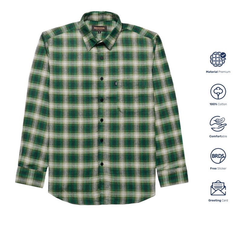 Broodis - kemeja flanel penza green
