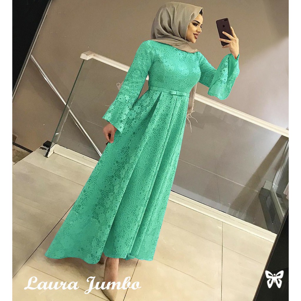 HOPYLOVY - Gamis Brukat Jumbo Terbaru Laura XXL