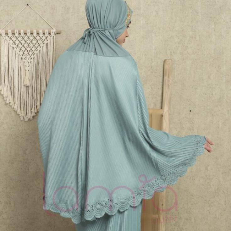 QW#018|⭐ Mukena Plisket Dewasa Jumbo Terbaru 2021 Mukenah Traveling Premium Lamia outfit Laser Ultra
