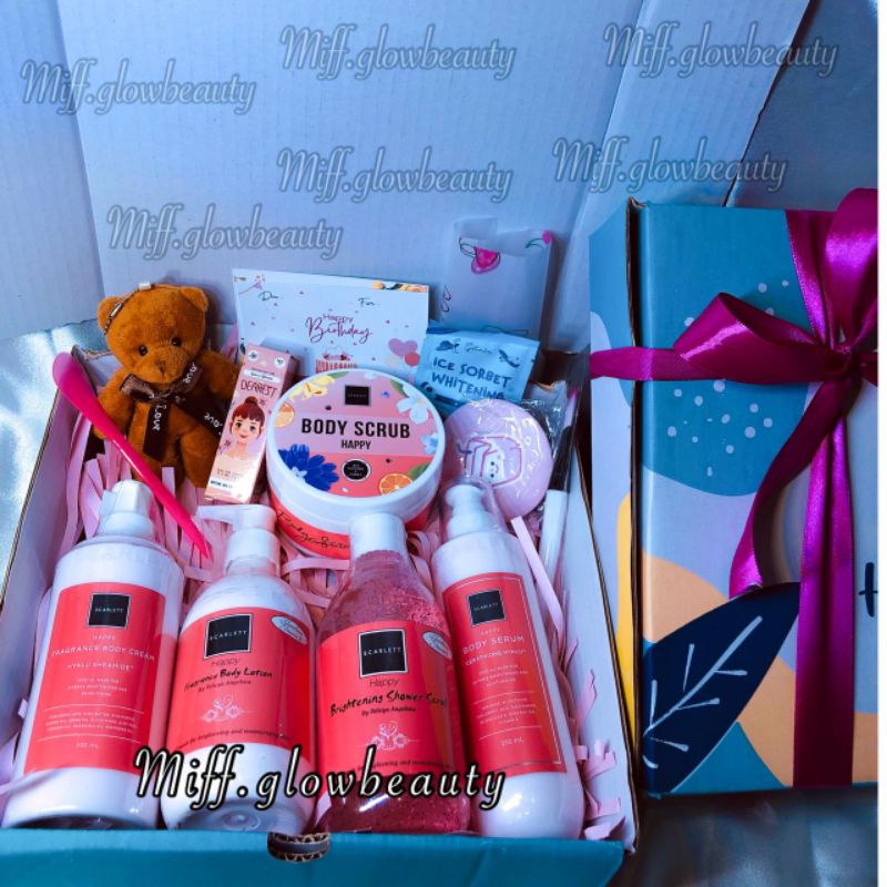 Miffglow - 5PCS HAMPERS / GIFTBOX SCARLETT WHITENING Original kado cewek kado unik kado scarlett Hampers