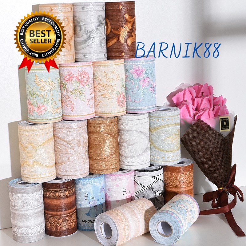 Barnik88 Best Quality Wallpaper Sticker Border List Tembok 10cmx10m Wallpaper Dinding Sale Termurah