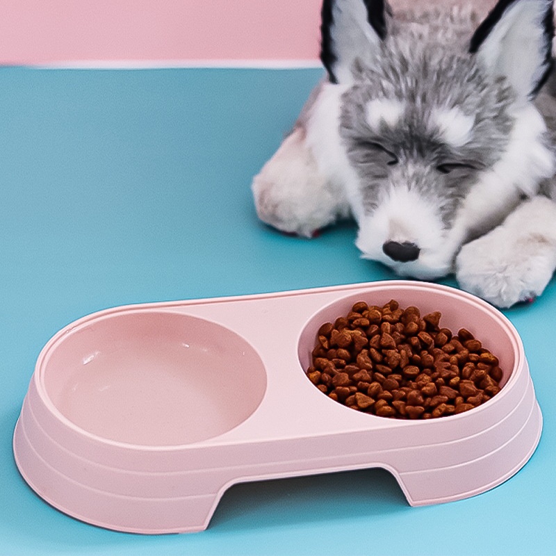 mangkuk double hewan peliharaan anti licin anti semut  kotak makanan kucing anjing aksesoris hewan peliharaan