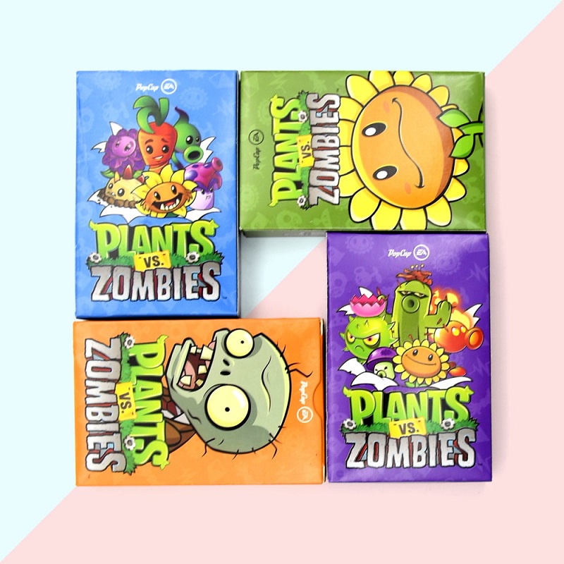 55pcs Kartu Permainan Plants vs Zombies Alien World Cherry Kacang Polong Snow Pea Untuk Pesta