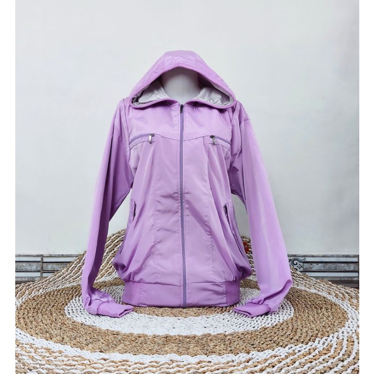 Jaket parasut WATERPROOF JUMBO(5L=XXXL)/ld 120 cm-Lilac