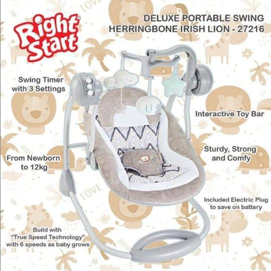 Bouncer Ayunan Bayi Elektrik Right Start Deluxe Portable Swing
