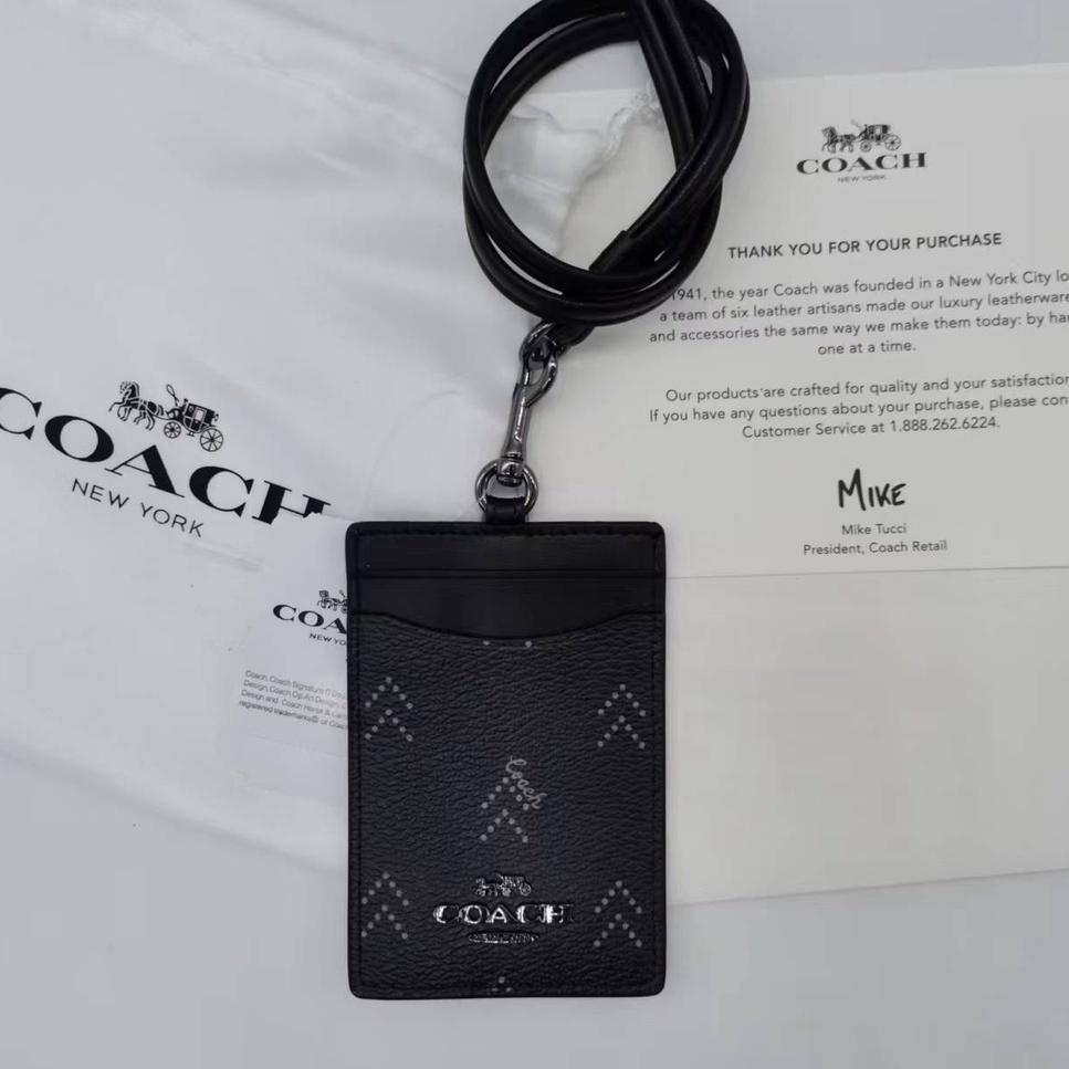 

s43❍ Baru!!! Coach Metal LOGO Lanyard ID Card Holder Name Tag Delapan Warna