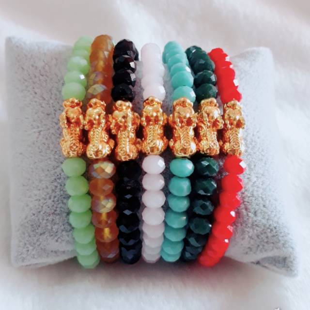 gelang kristal naga pixiu IMITASI emas HK premium quality